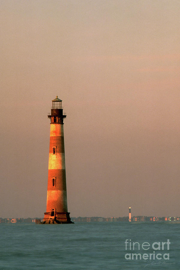 Morris Island  and Sulivan Island lighthouses  Photograph by John Harmon