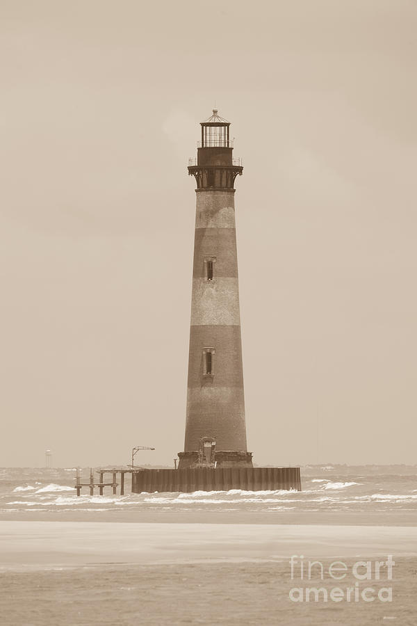 Morris Island Lighthouse Sepia Tone Photograph by Dale Powell