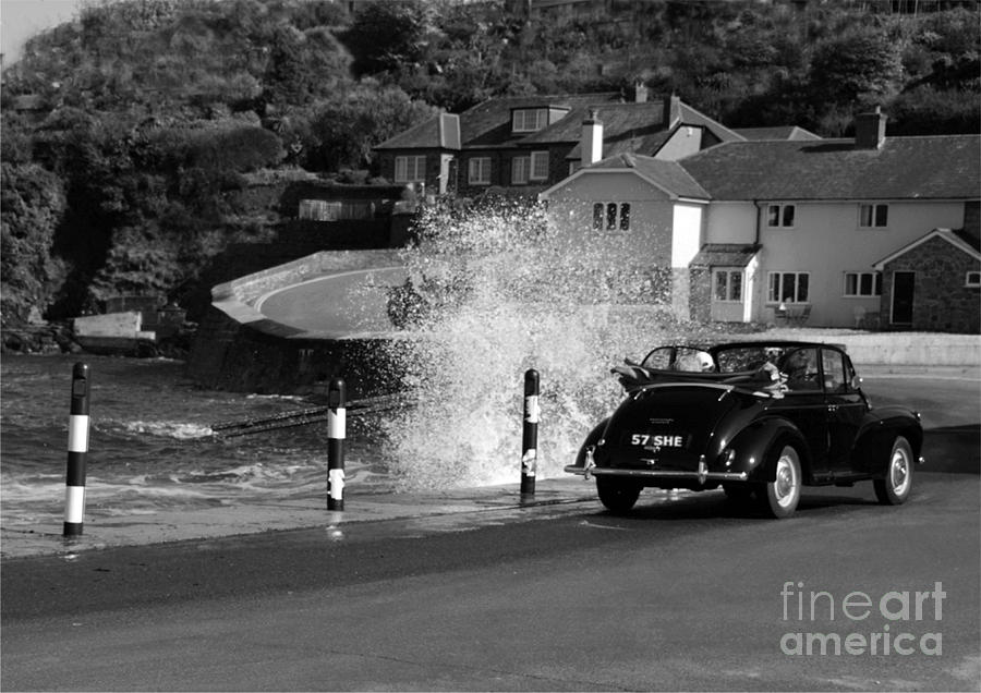 Morris Minor and the wave Photograph by Sheila Laurens