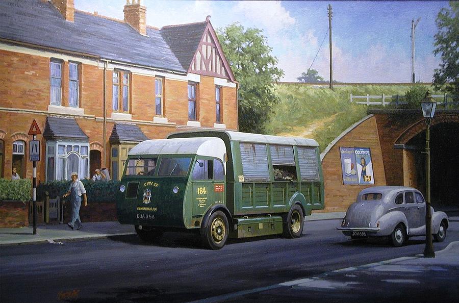 Morrison dustcart Painting by Mike Jeffries