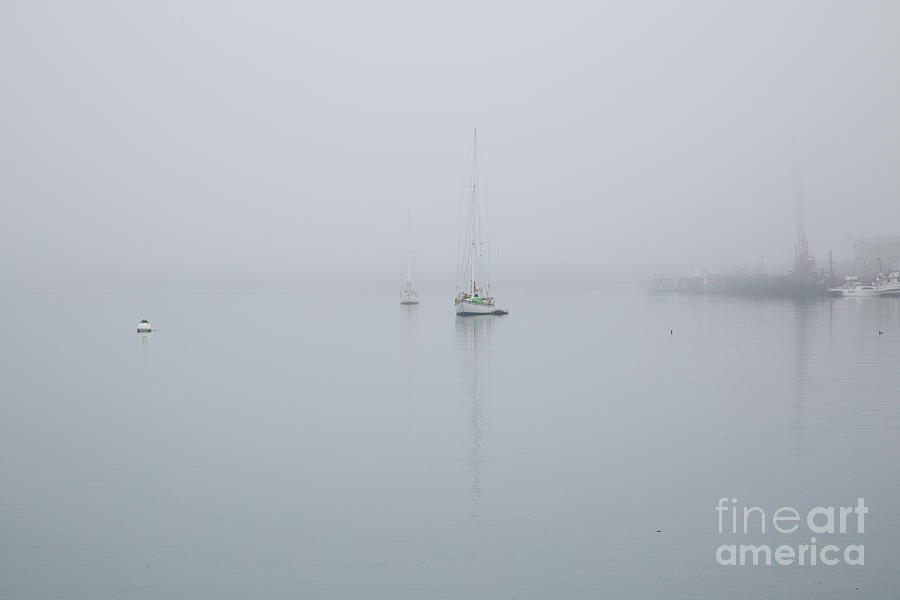 Morro Bay Photograph - Morro Bay foggy morning - 2300 by Stephen Parker