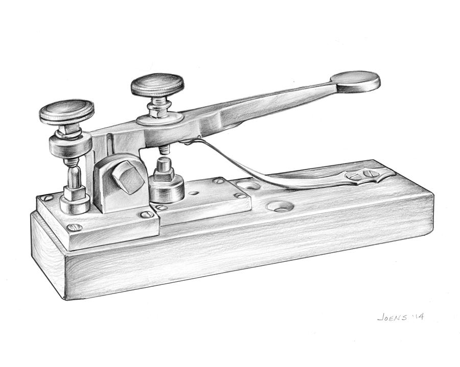 Still Life Drawing - Morse Telegraph by Greg Joens