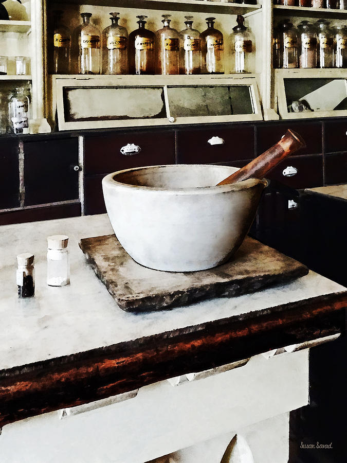 Mortar and Pestle in Apothecary Photograph by Susan Savad