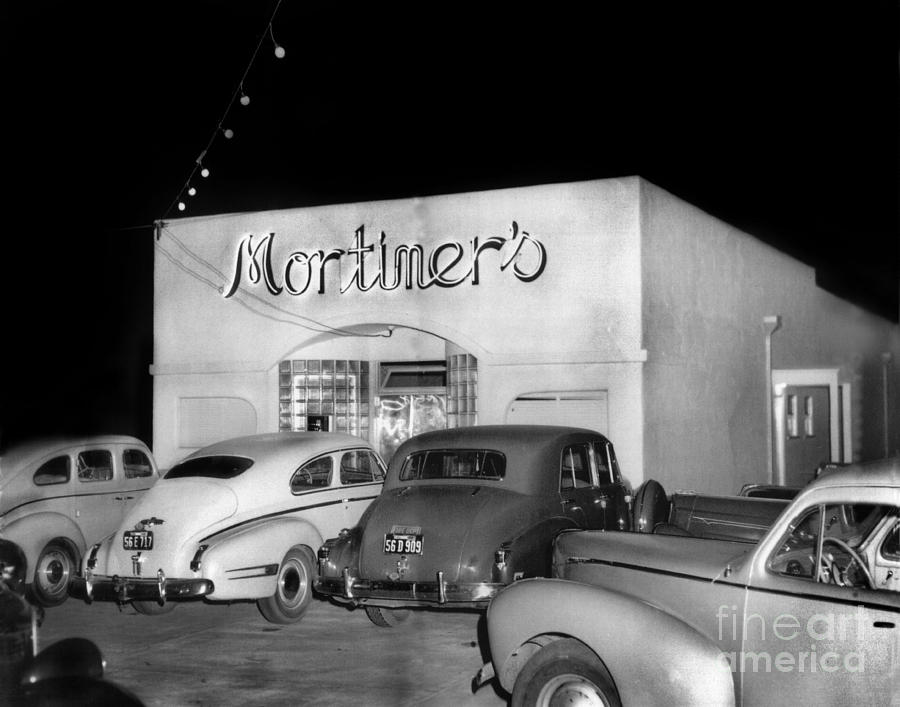Car Photograph - Mortimers Dining  Dancing Marina California  Circa 1948 by Monterey County Historical Society