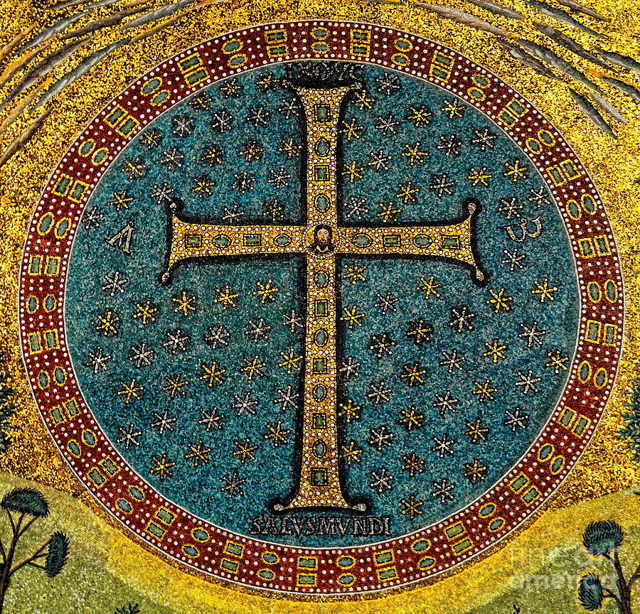 Mosaic Cross Ravenna I Photograph by Nigel Fletcher-Jones