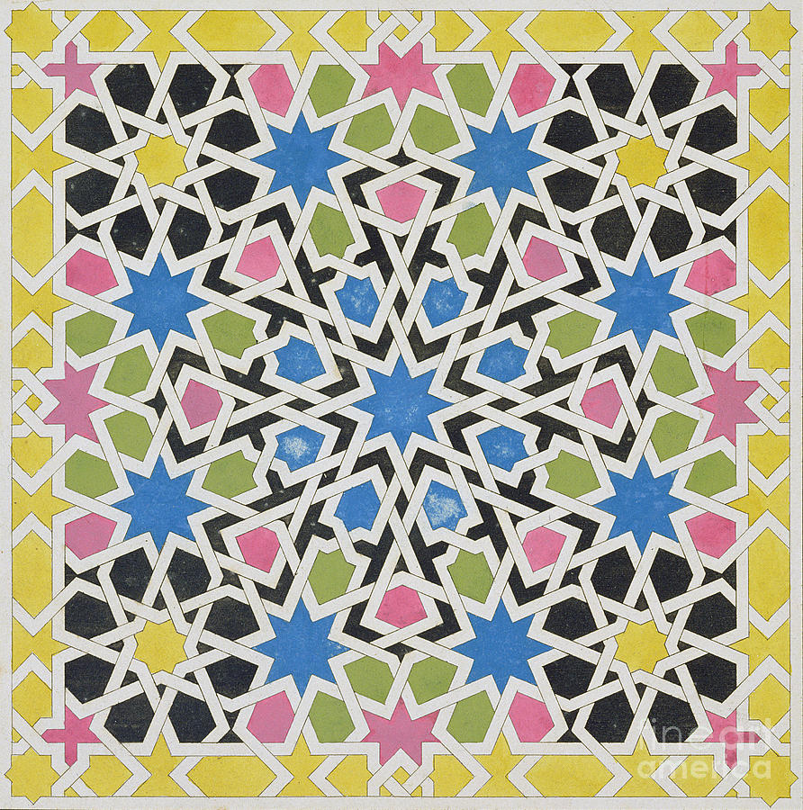 James Cavanagh Murphy Painting - Mosaic design from the Alhambra by James Cavanagh Murphy