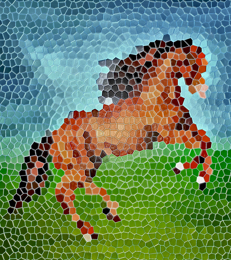 Mosaic Horse Mixed Media by Nina Bradica