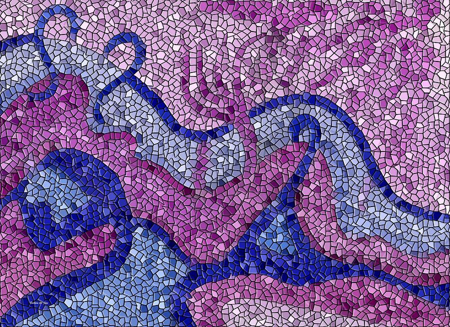 Mosaic Lovers in Purple Digital Art by Barbara St Jean