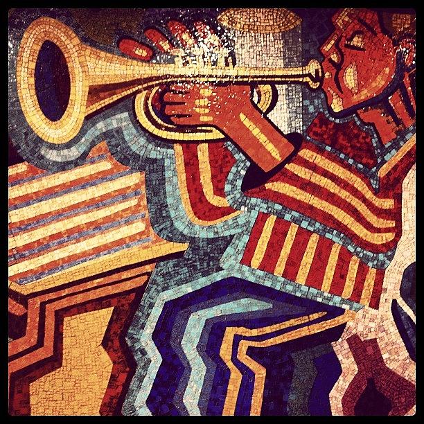 Jazz Photograph - Mosaic Mural In Newark Penn Station by Arnab Mukherjee