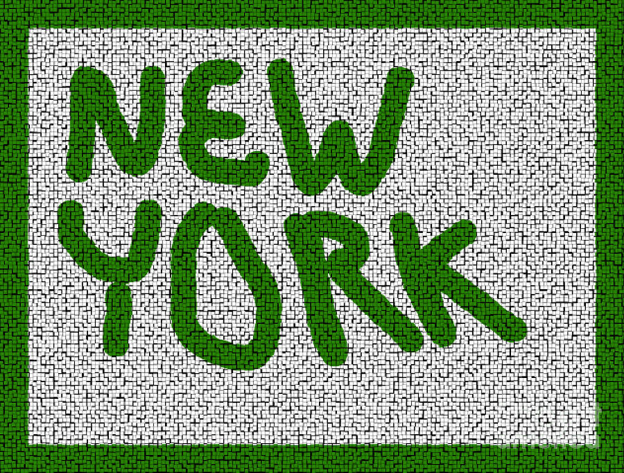Mosaic New York Green Version Digital Art by Joseph Baril