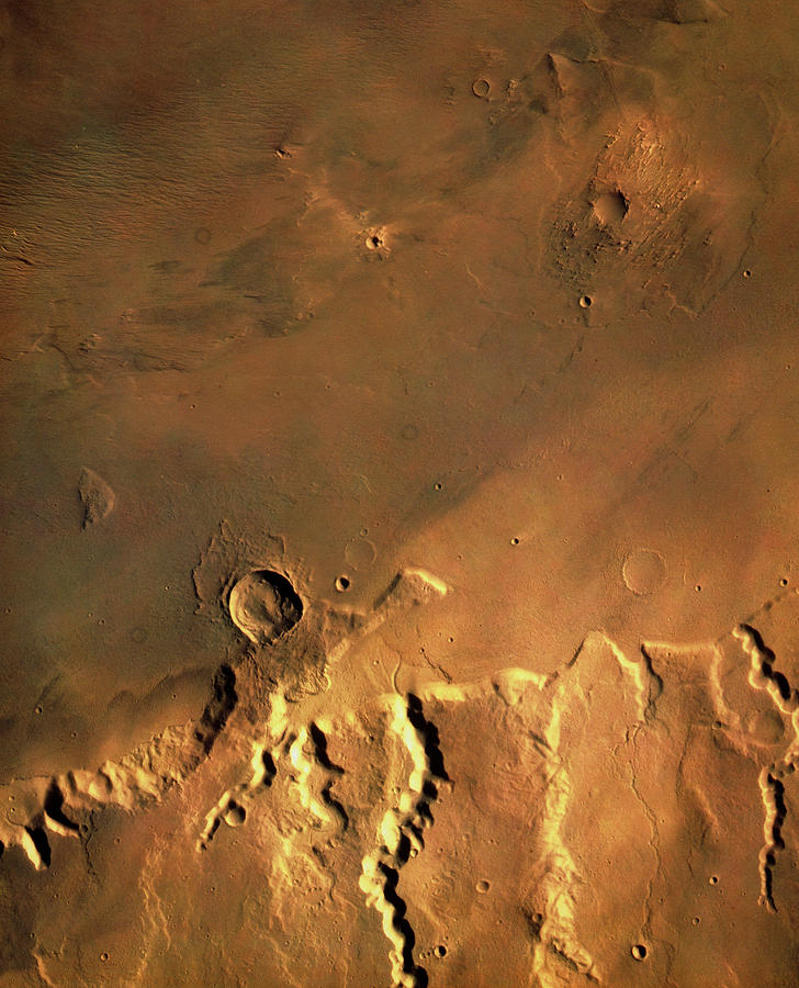 Mosaic Of Viking Orbiter Showing Boundary Scarp Photograph by Us ...