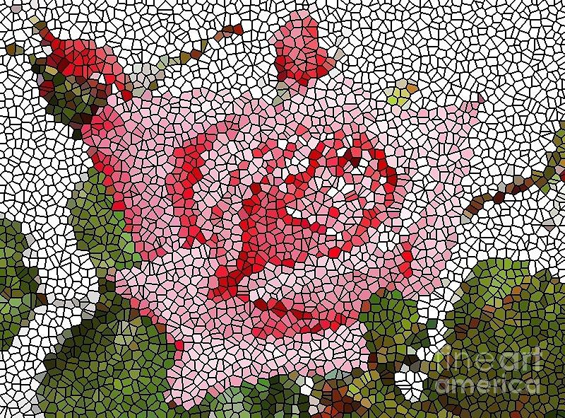 Rose Photograph - Mosaic Rose Note Card by Barbara A Griffin