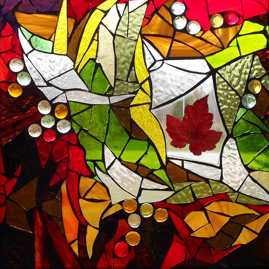 Mosaic Stained Glass - Autumn Glass Art by Catherine Van Der Woerd