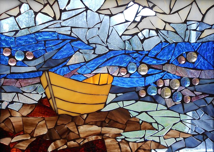 Mosaic Stained Glass - Dory  Glass Art by Catherine Van Der Woerd