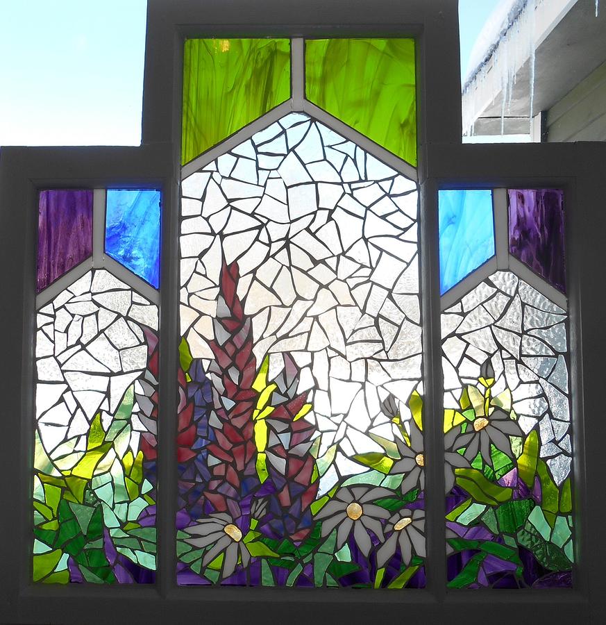 Mosaic Stained Glass - The Flower Box Glass Art by Catherine Van Der Woerd