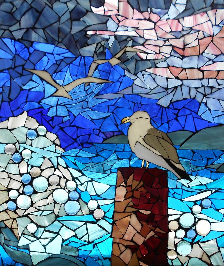 Mosaic Stained Glass - Threes a crowd Glass Art by Catherine Van Der Woerd