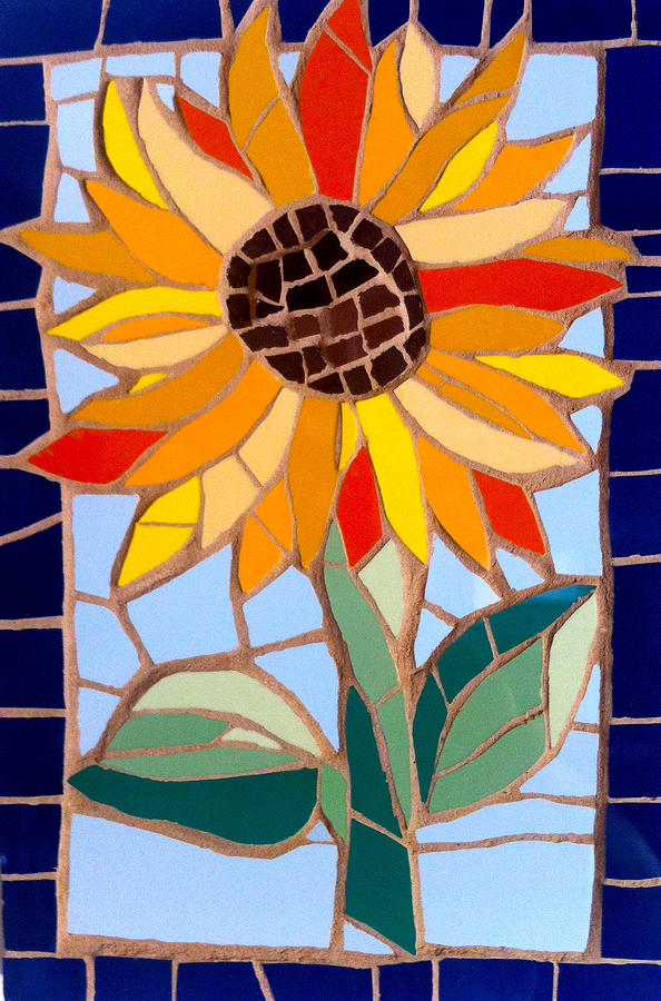 Mosaic sunflower Ceramic Art by Felicity Ball - Fine Art America