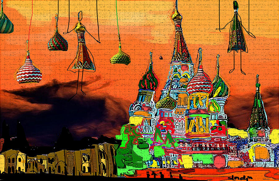 Moscow  Digital Art by Sladjana Lazarevic