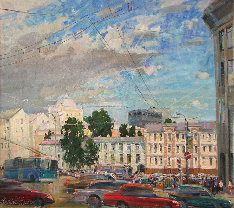 Car Painting - Moscow summer 09 by Juliya Zhukova