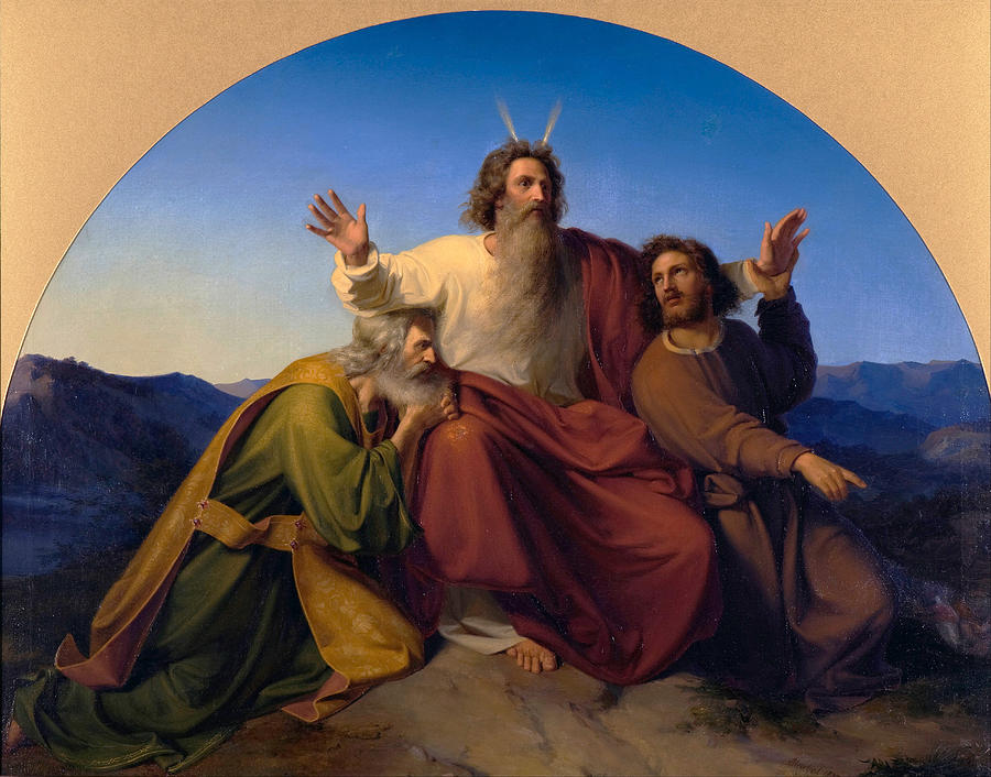 Moses Aaron and Hur Painting by Alexander Heubel