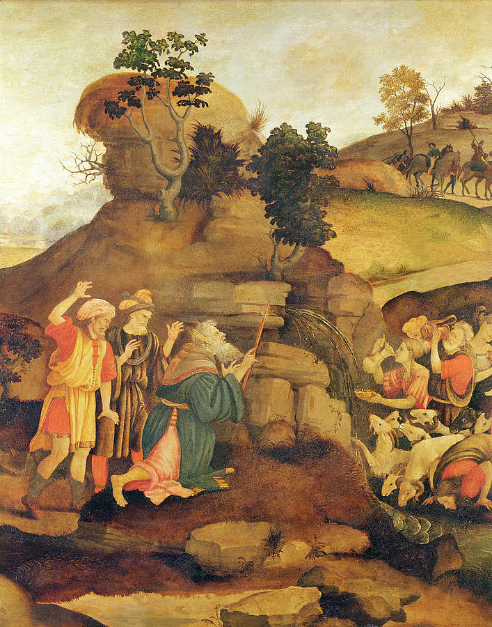 Moses Brings Forth Water Out Of The Rock, C.1500 Detail Photograph by ...