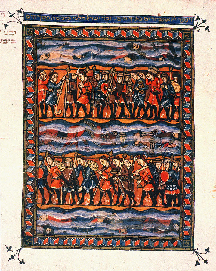 Moses Crossing Red Sea Drawing by Granger
