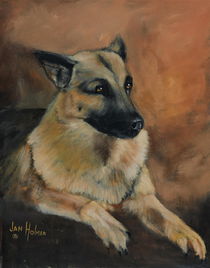 Dog Painting - Moses by Jan Holman