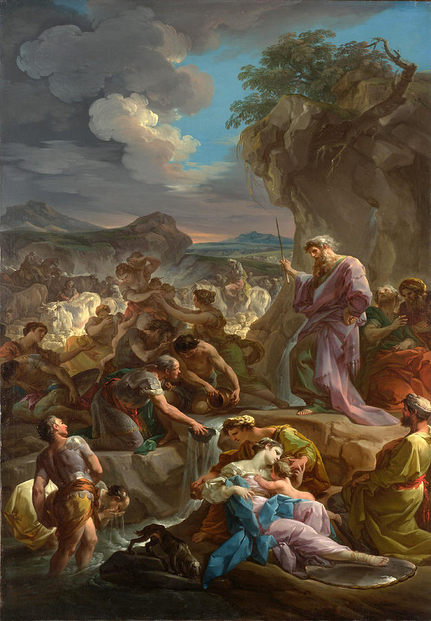 Moses striking the Rock Painting by Corrado Giaquinto