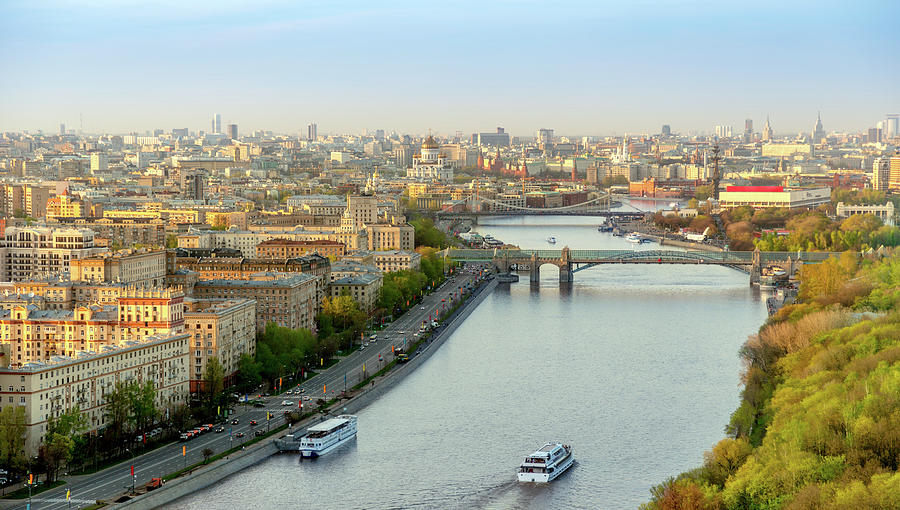 Moskva River In Spring Evening Photograph by Mordolff