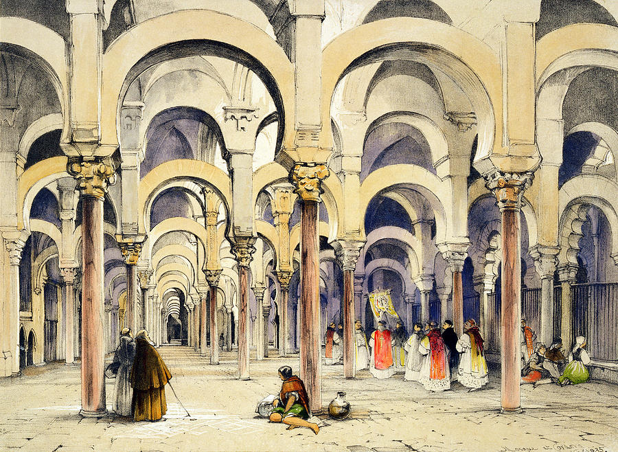 Mosque At Cordoba, From Sketches Drawing by John Frederick Lewis