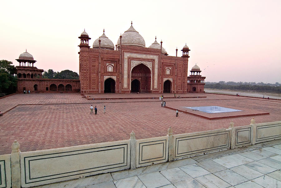 Taj Photograph - Mosque at Taj Mahal by Devinder Sangha