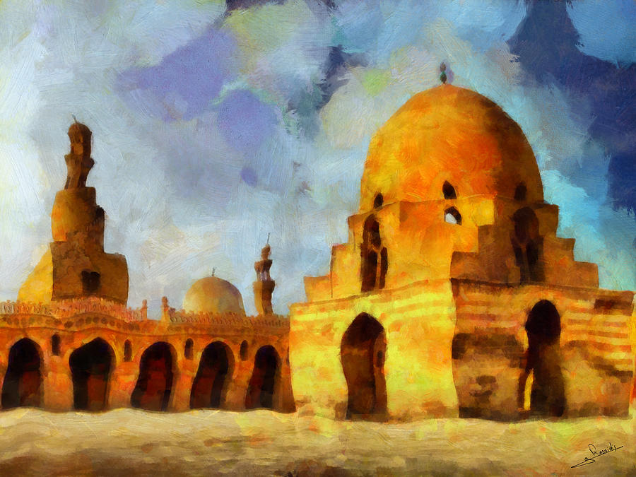 Mosque Ibn Tulun Painting by George Rossidis