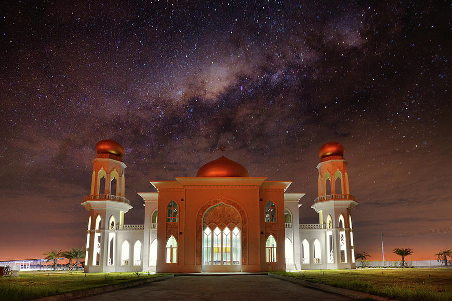 Mosque Milky Way In Ayutthaya Province Photograph by Nanut Bovorn