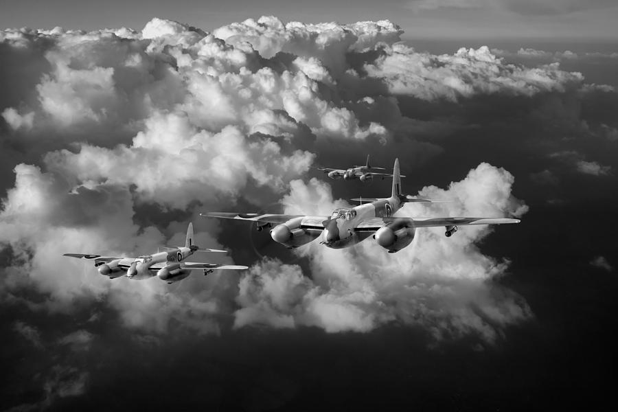 Mosquitos above clouds black and white version Photograph by Gary Eason