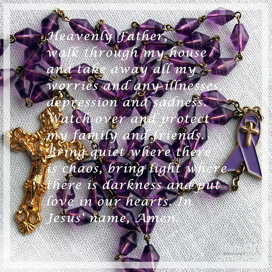Rosary Beads Mixed Media - Most Powerful Prayer with Rosary Beads by Barbara A Griffin