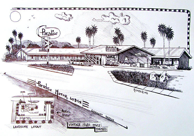 Motel Concept Sketch Drawing by Timothy Bettcher Fine Art America