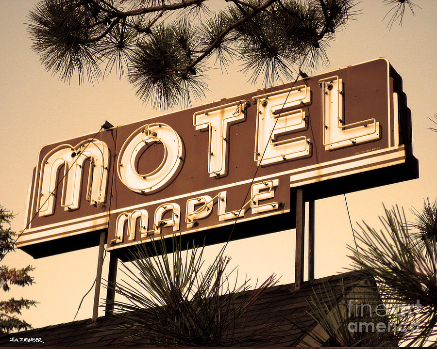 Vintage Digital Art - Motel Maple by Jim Zahniser