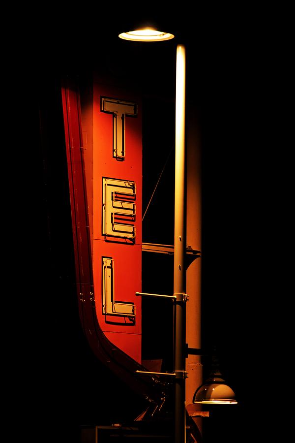 Motel Sign at Night Photograph by Daniel Woodrum