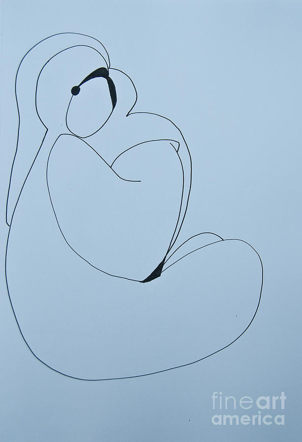 Mother And Child - Doodle Painting by James Lavott