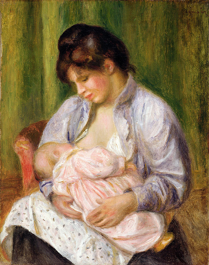 Suckling Painting - Mother And Child by Pierre Auguste Renoir Suckling Painting - Mother And Child by Pierre Auguste Renoir