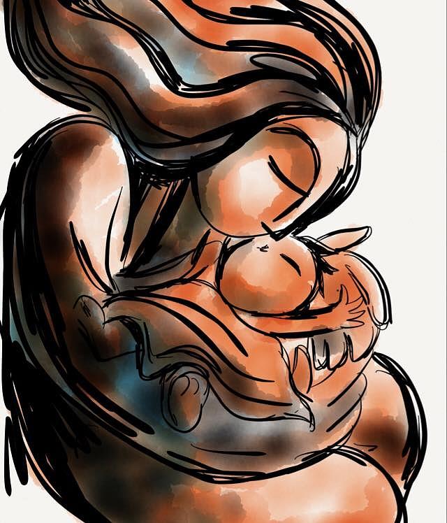 Mother Digital Art - Mother and child by Devin Hermanson