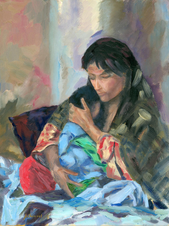 Mother and Child Painting by Joe Chicurel