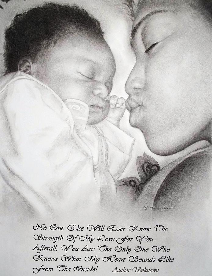 Mother and Child Drawing by Melodye Whitaker