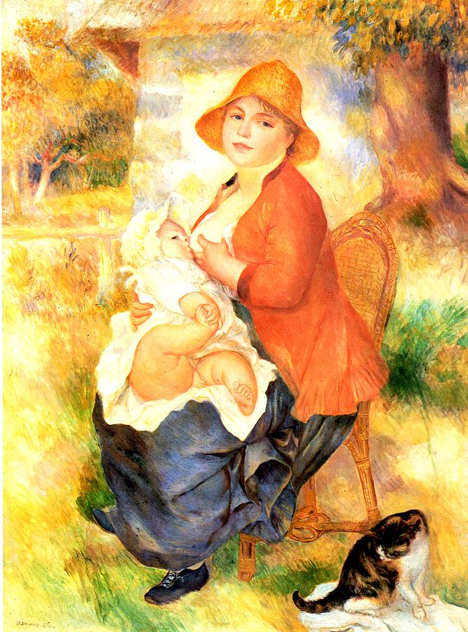 Mother And Child Digital Art by Pierre-Auguste Renoir