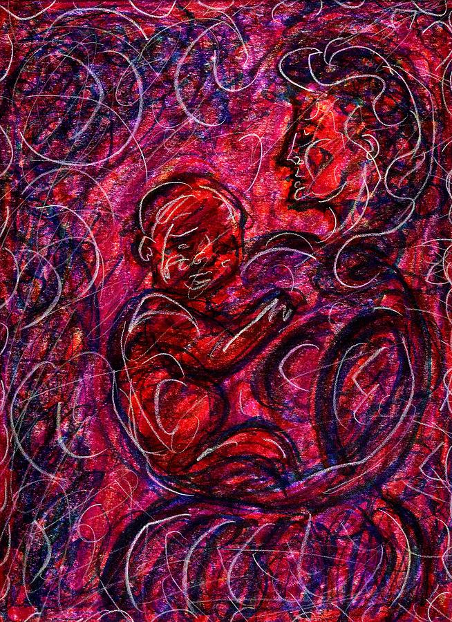 Abstract Drawing - Mother and Child by Rachel Scott