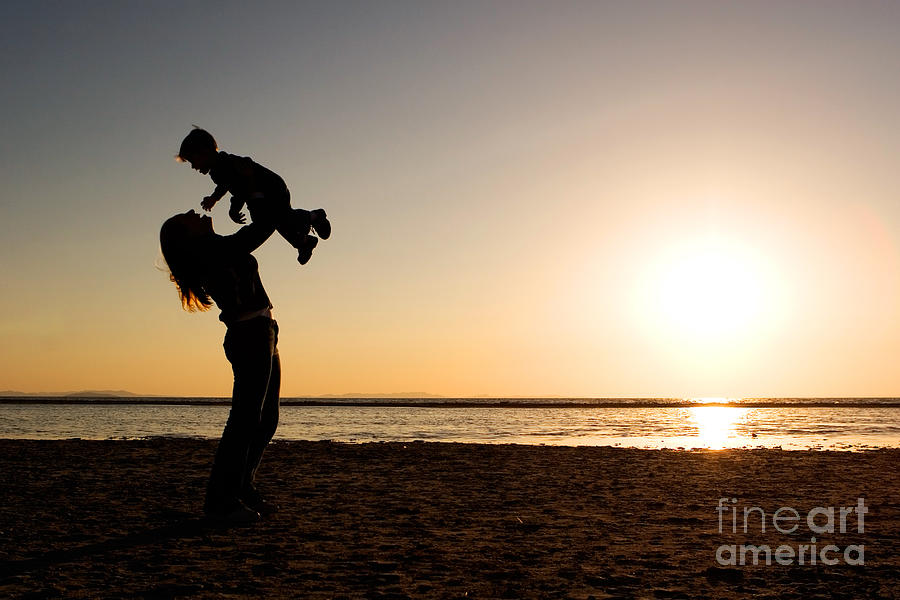 Mother and Child Silhouette Photograph by Cindy Singleton