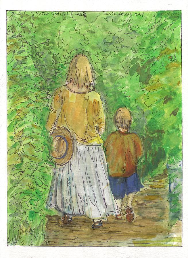 Mother and Child Walk Painting by David Dossett