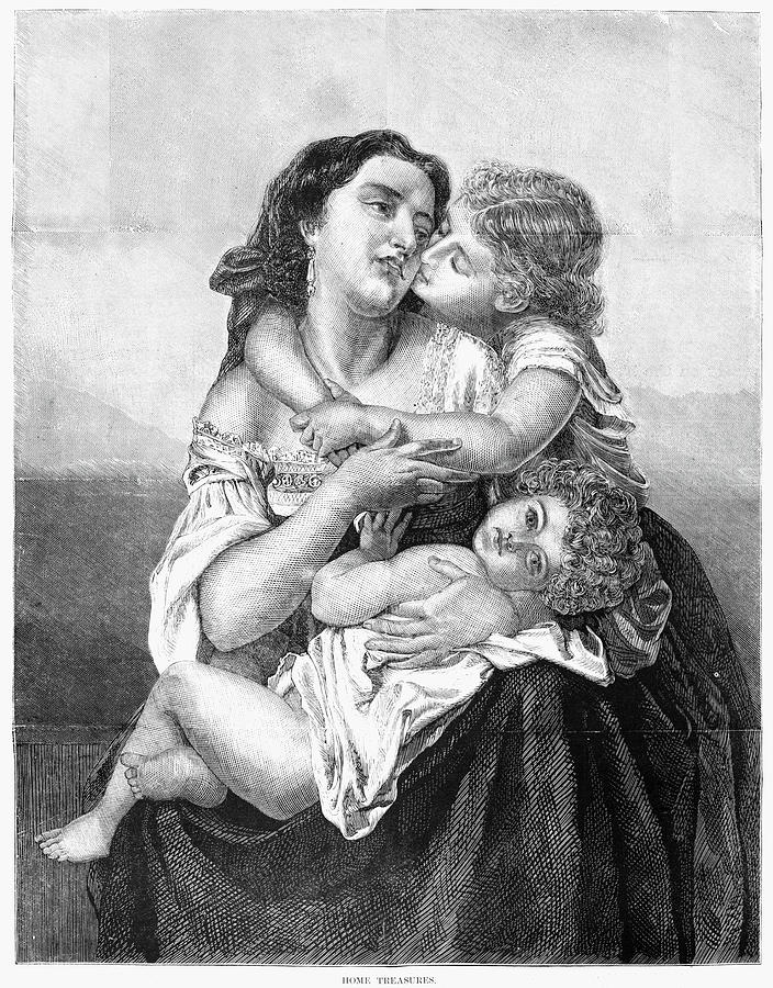 1871 Drawing - Mother And Children, 1871 by Granger 1871 Drawing - Mother And Children, 1871 by Granger