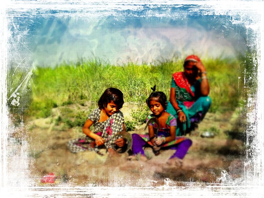 Mother and Children Harvest India Rajasthan Photograph by Sue Jacobi