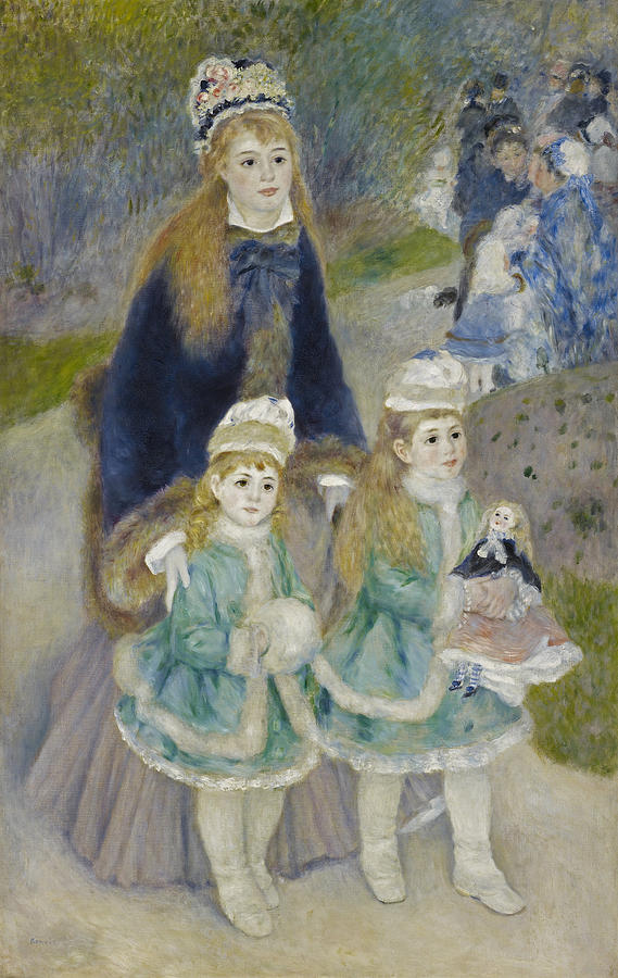 Mother and Children. La Promenade Painting by Pierre-Auguste Renoir